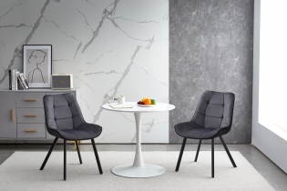 MR1001143 стол интерьерный круглый обеденный из керамики, цвет черный матовый